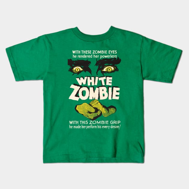 White Zombie Movie Poster Kids T-Shirt by MovieFunTime